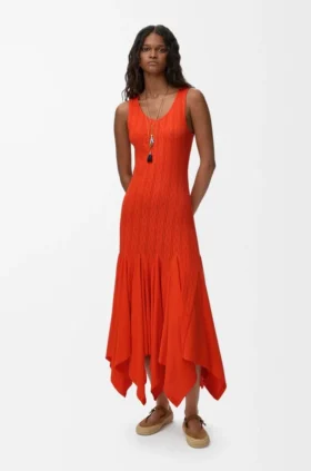 Vestido sem alças em algodão
