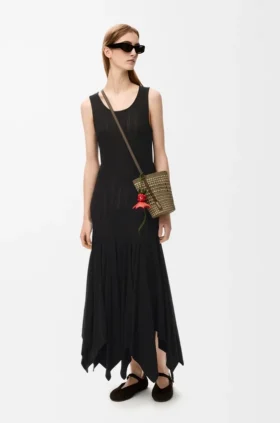 Vestido sem alças em algodão