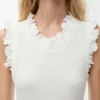 Vestido sem mangas em algodão elástico Vestido sem mangas em algodão elástico
